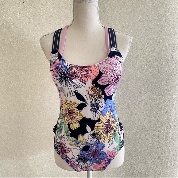 JoyLab Other - Joy Lab  Double Strap Tropical Print Swimsuit M